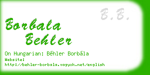 borbala behler business card